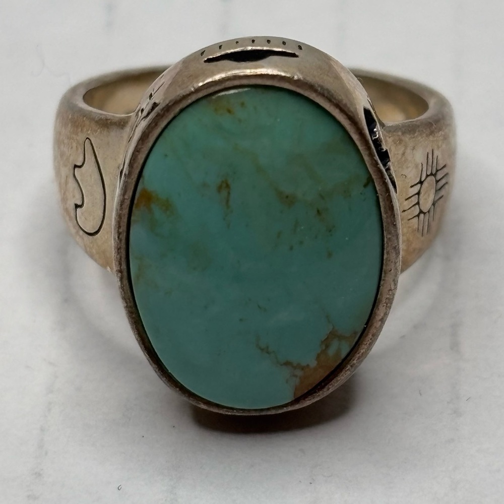 Price is firm CAROLYN POLLACK Vintage Sterling Silver Turquoise Ring Size 7 - Picture 4 of 9